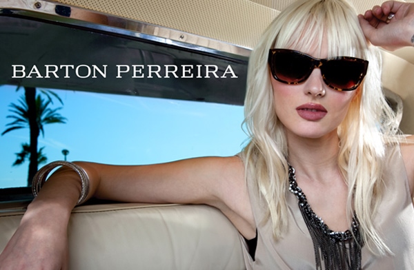 Model wearing Barton Perreira sunglasses